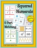 Squared Numerals (1-10) 5-Part Matching