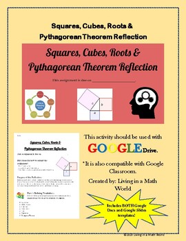 Preview of Squares, Cubes, Roots, & Pythagorean Theorem Reflection