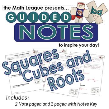 Preview of Squares, Cubes, and Roots Guided Notes