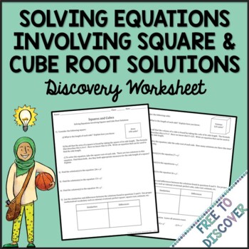 Preview of Solving Equations Involving Square and Cube Root Solutions Worksheet