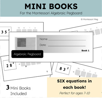 Preview of Squaring with the Montessori Algebraic Pegboard: Mini Books