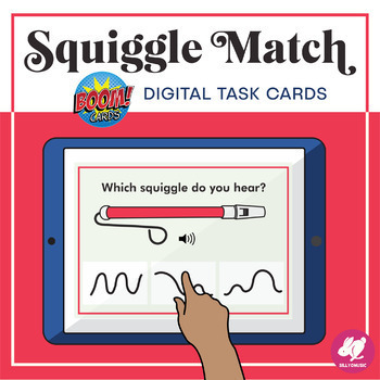 Preview of Kindergarten Primary Music Activity - Squiggle Match - BOOM CARDS Game