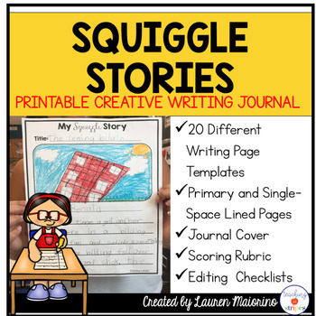 Preview of Squiggle Stories Creative Writing Journal and Printables