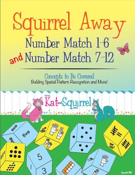 Preview of Squirrel Away 1-6 & 7-12 bundle! Subitizing game for structuring numbers