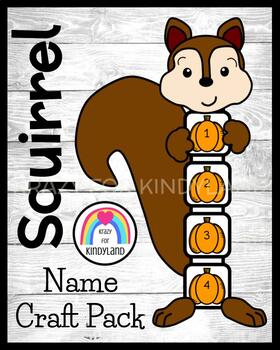 Preview of Squirrel Craft, Numbers / Number Order / Counting Activity for Fall, Autumn