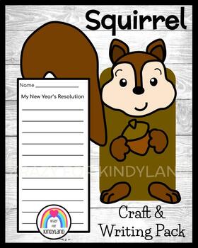 Preview of Squirrel, New Year 2023 Craft and Writing Activity for Kindergarten