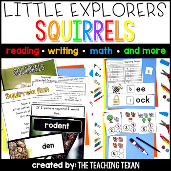 Preview of Squirrels Non-Fiction Unit | Science, Writing, Literacy, Math