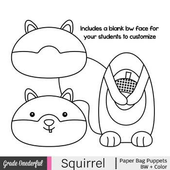 Squirrel Paper Bag Puppet by Grade Onederful | Teachers Pay Teachers