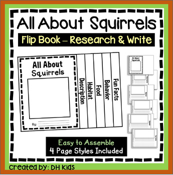 Preview of Squirrel Report, Science Flip Book Research Project, Squirrel Book Activity