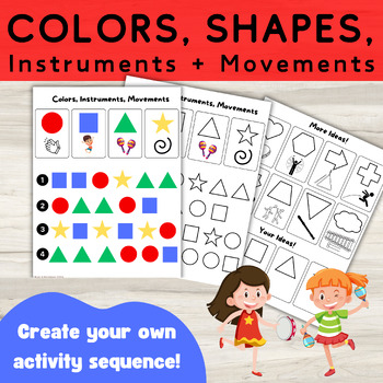Preview of Colors+Shapes/Instruments+Movement/Musical Game/Movement Sequence/Math+Music