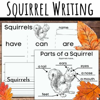 Preview of Squirrel Writing and Labeling - Informative Prompts with Graphic Organizers