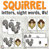 Fall Literacy Activities: Squirrel and Acorn Letter Cards,