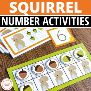 Preview of Squirrel Acorn & Fall Math Activities Numbers 1-20 and Counting to 20  Preschool