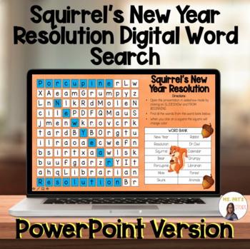 Preview of Squirrel's New Year Resolution Word Search