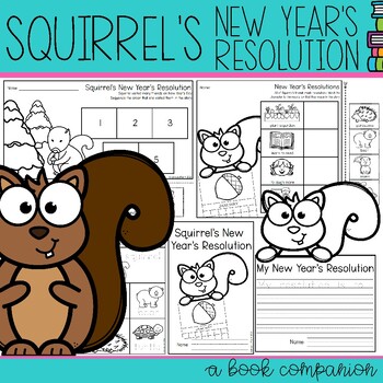 Preview of Squirrel's New Year's Resolution Book Companion | Emergent Reader | Craftivity