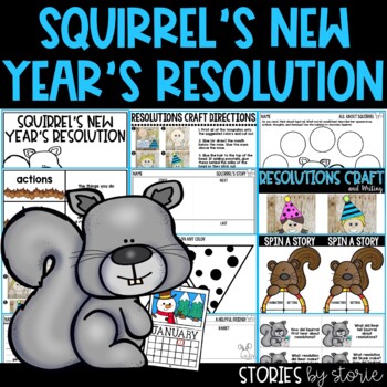 Preview of Squirrel's New Year's Resolution Printable and Digital Activities