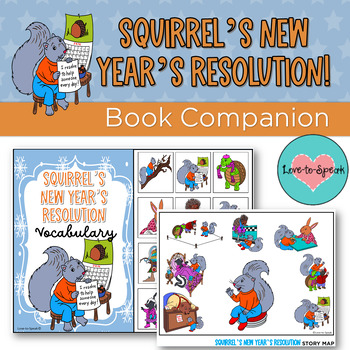 Preview of Squirrel's New Year's Resolution Speech Therapy Book Companion