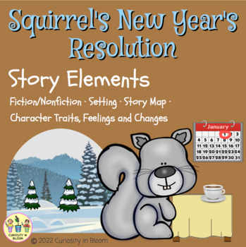 Preview of Squirrel's New Year's Resolution Story Elements Character Study
