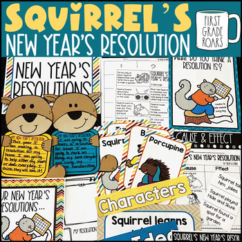 Preview of Squirrel's New Years Resolution Book Companion Activities Reading Comprehension