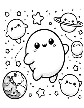 Preview of Squish Mallow Themed Coloring Printable Worksheets- 5 Pack