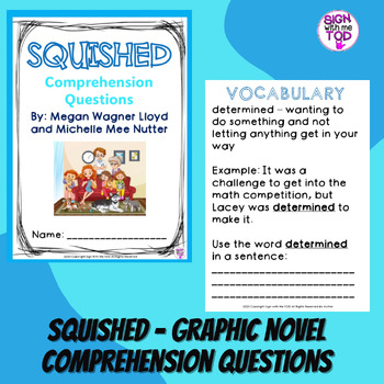 Preview of Squished Graphic Novel Comprehension Questions