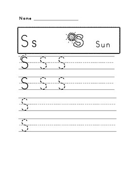 Ss Letter Practice by Michelle Conklin | TPT