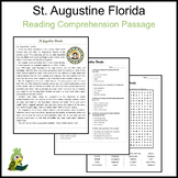 St. Augustine Florida Reading Comprehension and Word Search
