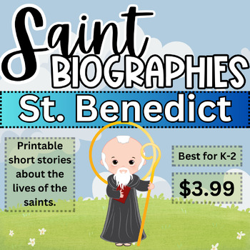 Preview of St. Benedict - PRINTABLE children's saint book - lives of the saints