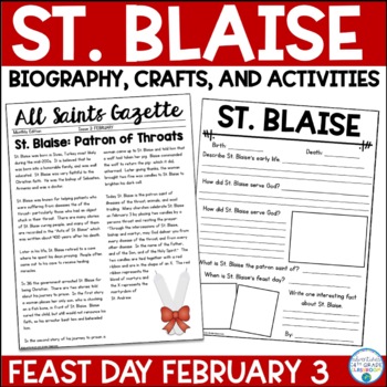 Preview of St. Blaise Biography & Activities