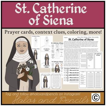 Preview of St. Catherine of Siena Activities, Coloring and Papercrafts