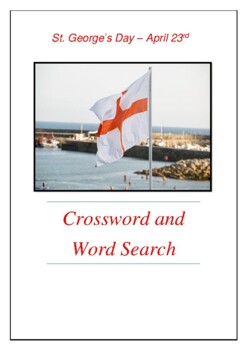 Preview of St. George's Day April 23rd Crossword Puzzle Word Search Bell Ringer