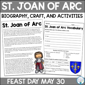 Preview of St. Joan of Arc Biography & Activities