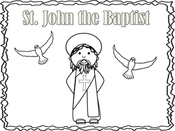 St. John the Baptist Mini Book and Coloring Page by Miss P's PreK Pups