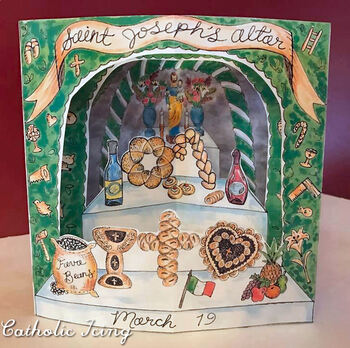 Preview of St. Joseph's Altar Printable Diorama Craft