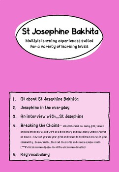 Preview of St Josephine Bakhita Feast Day Activity Pack
