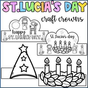 Preview of St. Lucia's Day Craft Crowns -Hats -Headbands - Santa Lucia's Day Sweden Holiday