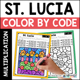 St. Lucia Multiplication Color by Number Code Coloring Worksheets