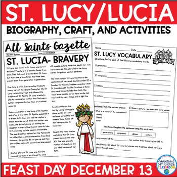 Preview of St. Lucy Biography & Activities (St. Lucia)