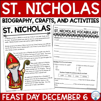 Preview of St. Nicholas Day Biography & Activities