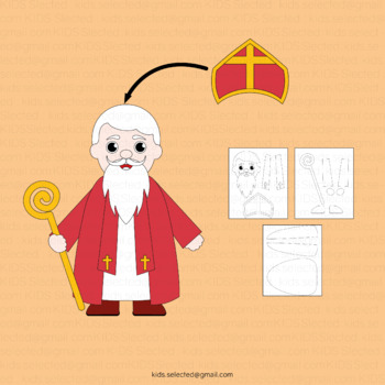 St. Nicholas Day Craft Build a Saint Coloring Activities Bulletin Board ...