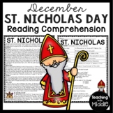 St. Nicholas Day Reading Comprehension Worksheet FREE December