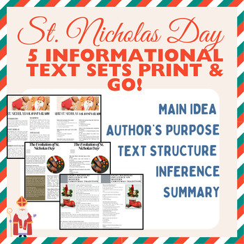 Preview of St. Nick: Informational Text Structures, Main Idea, Author's Purpose 5 text sets