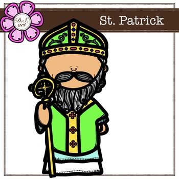Preview of St. PATRICK digital clipart (color and black&white)