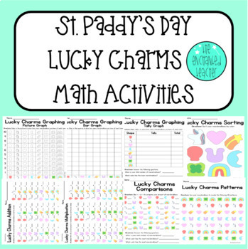 Preview of St. Paddy's Lucky Charms Addition, Multiplication, Graphing & Pattern Activities