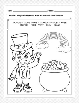 St Patrick Coloring Pages In French La Saint Patrick Tpt