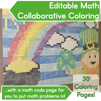 Preview of St. Patrick Day Activity│Collaborative Coloring Poster & Bulletin Board│Editable