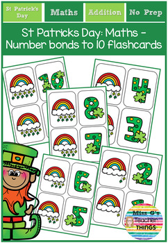 Preview of St Patrick's Day: Maths Number bonds to 10 flashcards - Addition matching games