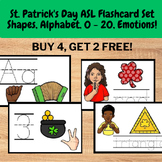 St. Patrick Day Preschool ASL Flashcard Set - shapes, alph