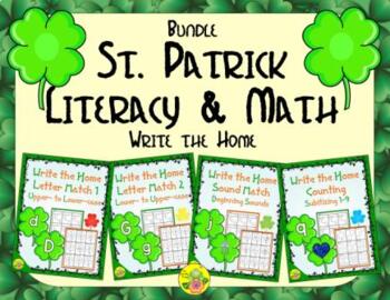 Preview of St. Patrick Literacy and Math Bundle | Distance Learning