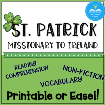 Preview of Reading Comprehension Passage with Questions - Biography - St. Patrick's Day